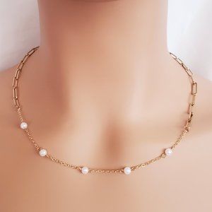 Paris Pearl Gold Necklace